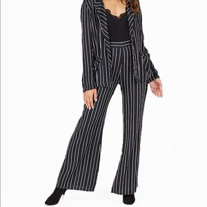 CLEOBELLA Black blue and white pinstripe trouser